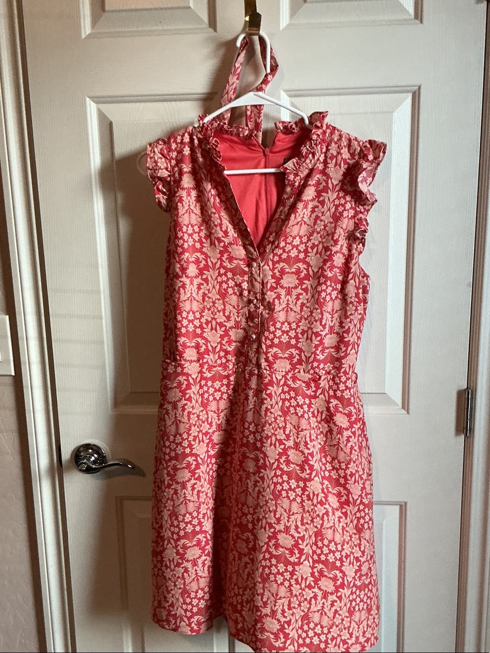 Vince Camuto Coral Pink Floral Midi Dress